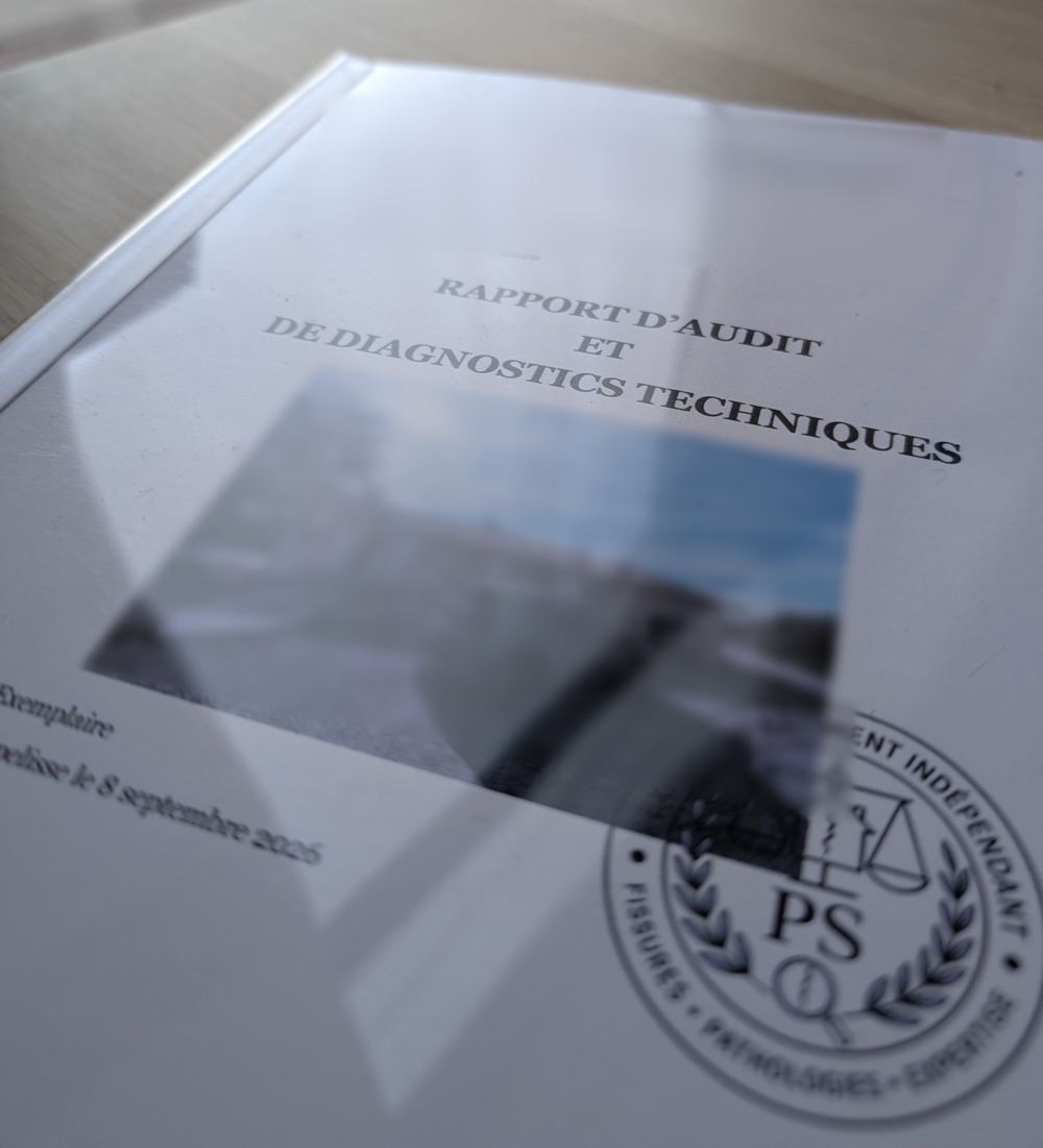 Couverture d'un rapport d'audit et de diagnostics techniques, anonymisé